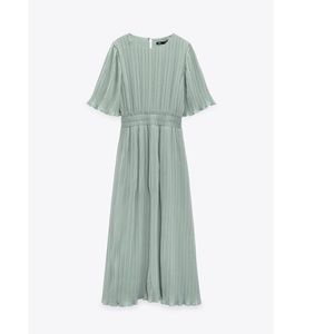 ZARA PLEATED MIDI DRESS